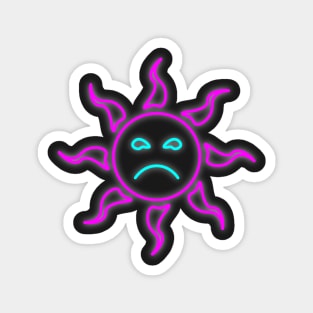 Neon Sad Sun Magnet