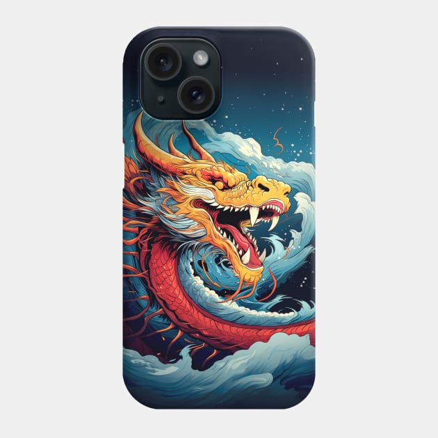 Chinese Dragon: Chinese New Year, Year of the Dragon on a Dark Background Phone Case by Puff Sumo