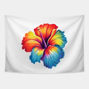 Rainbow Hibiscus Flower Tapestry