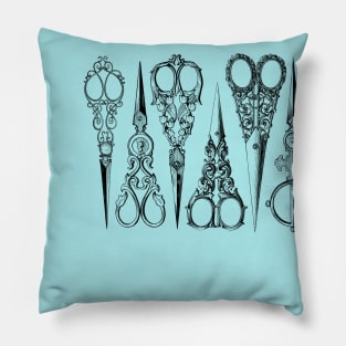 Picture of vintage scissors with incredible beauty handles. Pillow