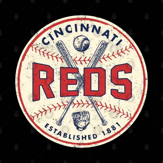 Cincinnati Reds 1 by Buck Tee Originals by Buck Tee