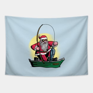 Fishing Santa Tapestry