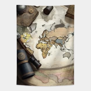 A vintage world map. Tapestry