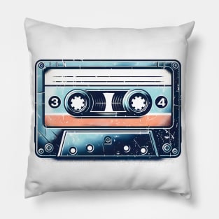 Retro Vibes: Vintage Cassette T-Shirt Pillow