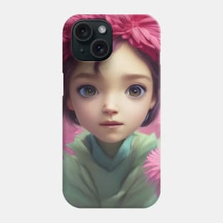 Pink Flowers in her Hair Phone Case