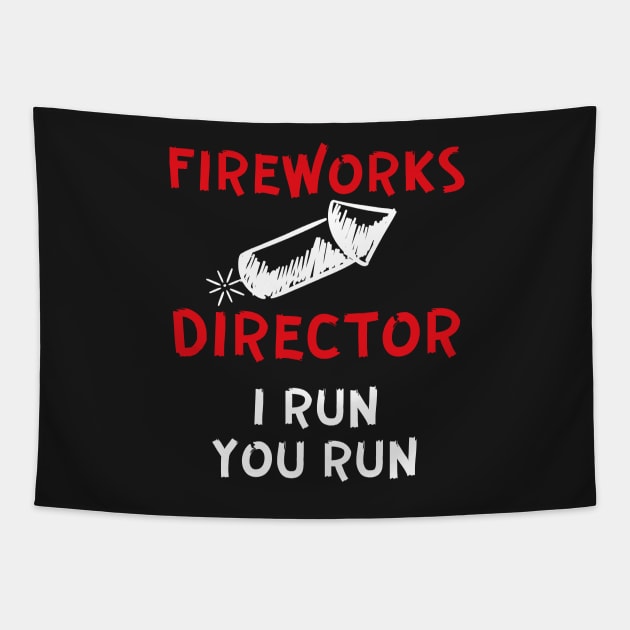 Fireworks director I run you run Tapestry by AllPrintsAndArt