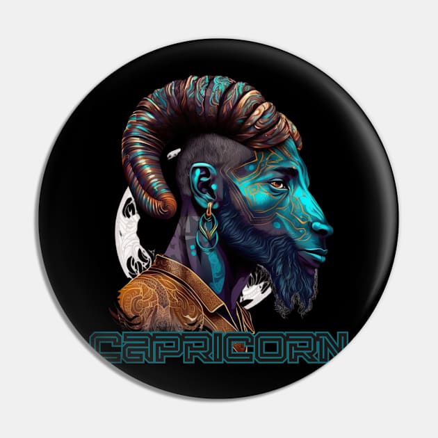 Black Capricorn Zodiac Sign Man Pin by SassyElevate2