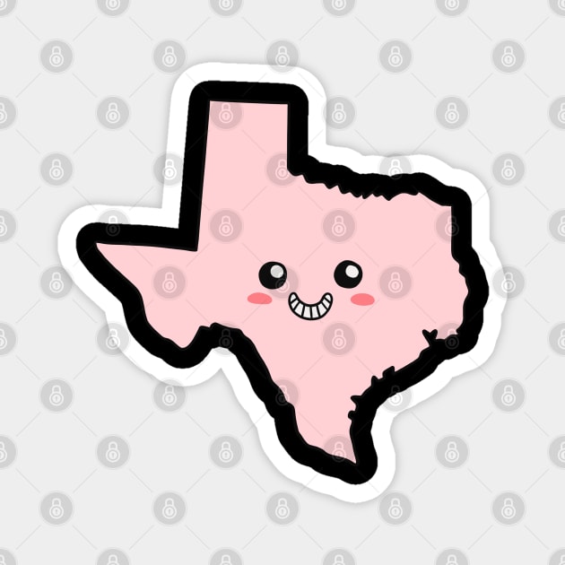 Texas Kawaii - Us State Magnet by isstgeschichte