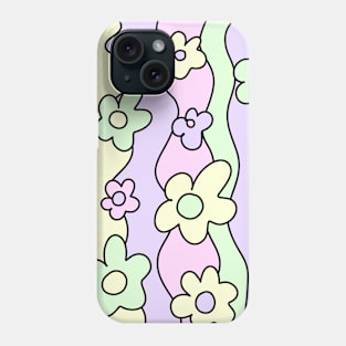 Pastel Summer Florals with Wavy Line Backdrop, made by EndlessEmporium Phone Case