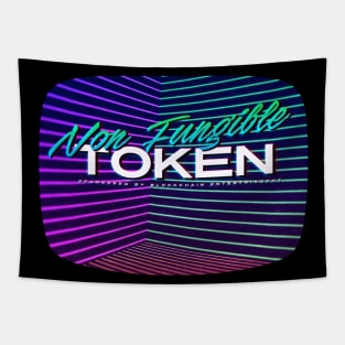 Non Fungible token 80s television glitch Tapestry