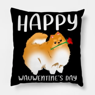 Pomeranian Love Happy Wauwentines Day Gift Pillow