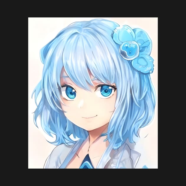 anime gift manga girl blue hair by animegirlnft