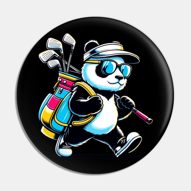 Golf Novelty Panda in Sunglasses Golfing Funny Golf Pin by KsuAnn