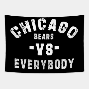 Chicago bears vs everybody: Newest "Chicago bears vs Everybody" design for chicago bears lovers Tapestry