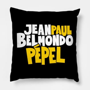 Jean-Paul Belmondo Lettering - French Cinema Icon Pillow