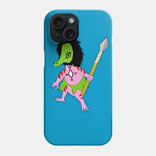 Axolotl Warrior with Apeodile Mask Phone Case