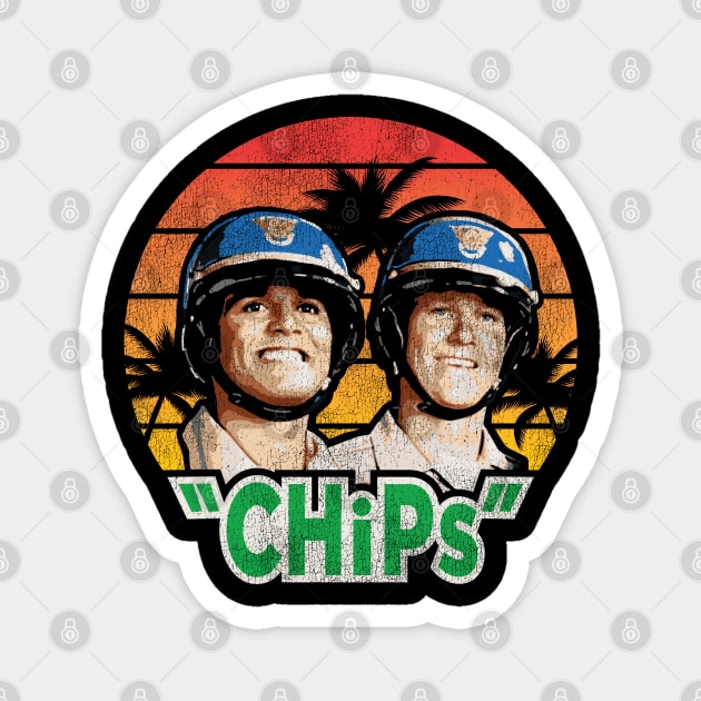 CHiPs TV Show Retro Worn Magnet by Alema Art