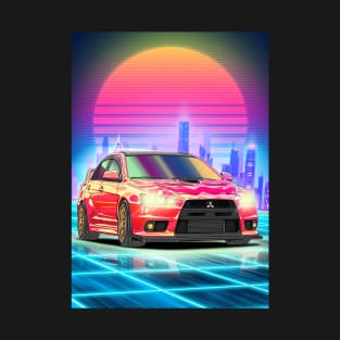 Synthwave Mitsubishi Evolution 10 (2007) T-Shirt