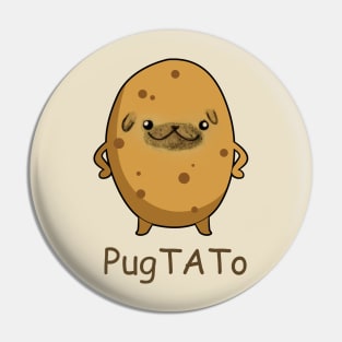 Pugtato Funny Pug Dog Pin