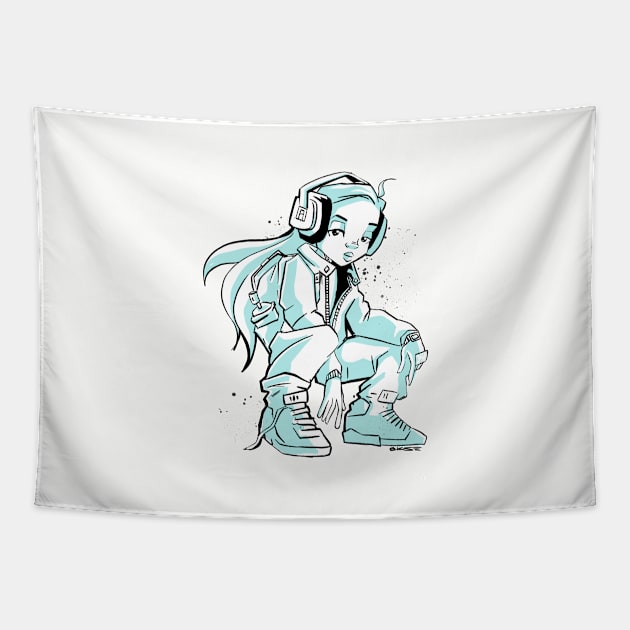 Fly Girl Tapestry by Okse