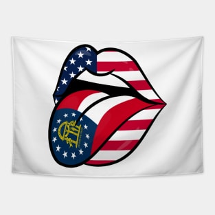 Georgia American Flag Mouth Tapestry