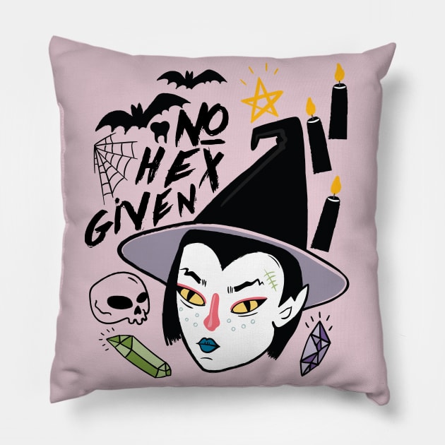 No Hex Given - Witch Pillow by Perpetual Brunch