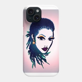 Natural Women Natural Hair Braids Purple Lips Phone Case