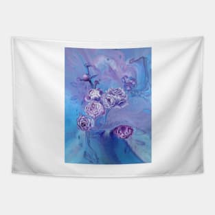 Sarah's Blue Peonies Tapestry