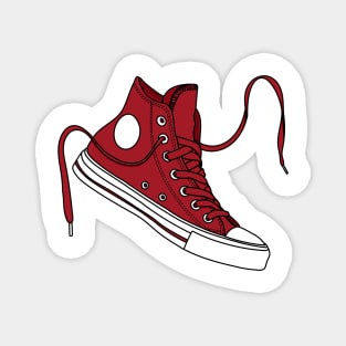 Deep red high tops Magnet