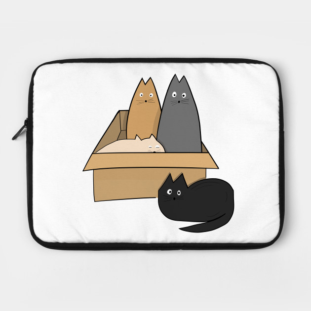Cats In Box Meow Crazy Cat Lady Kitty Gift Cat Cartoons Laptop Case Teepublic