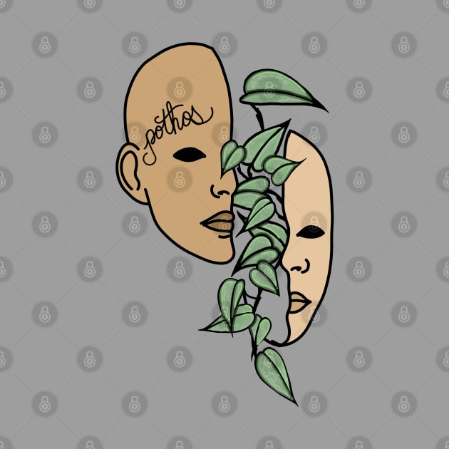 Pothos, House Plant Lover, Creepy and Weird by Tenpmcreations