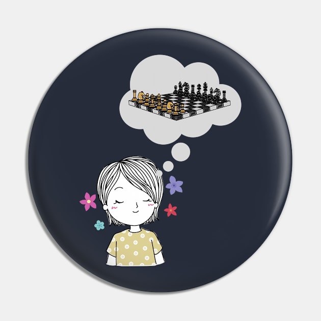 Thinking about chess - kids Pin by Chessfluencer