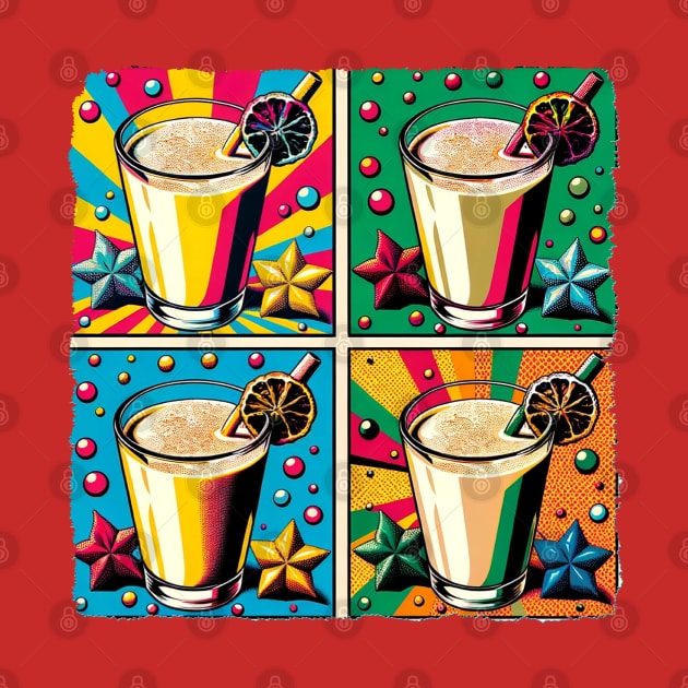 Eggnog Elegance: A Pop Art Celebration - Festive Beverage by PawPopArt