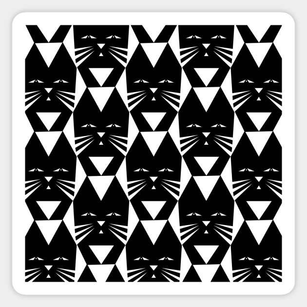 Black And White Tuxedo Cat Pattern Cats Sticker Teepublic
