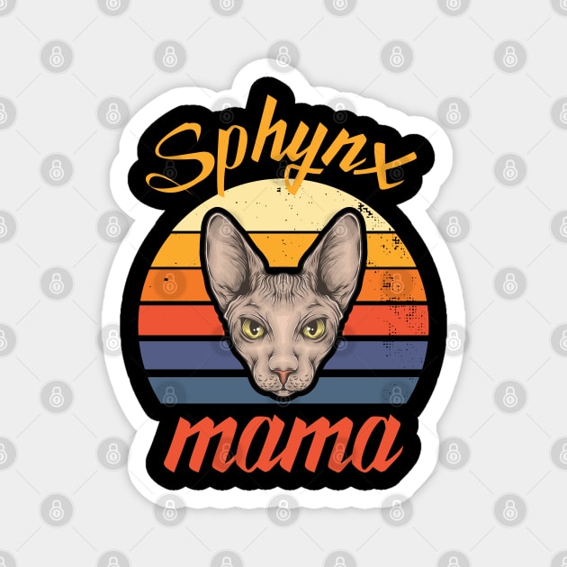 Retro Sphynx Mama Sphynx Mom Cat Magnet by Peco-Designs