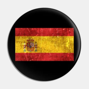 Vintage Aged and Scratched Spanish Flag Pin