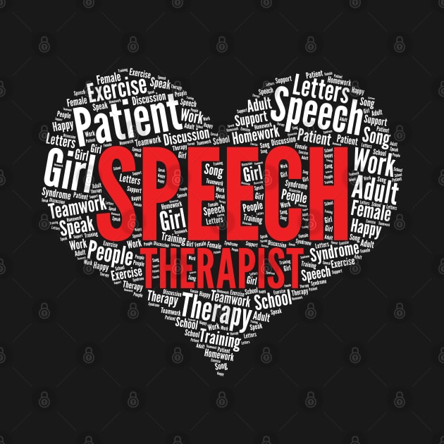 Speech therapist Heart Shape Word Cloud Design design by theodoros20