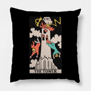 The Tower Tarot Card - Witchy Magic Pillow