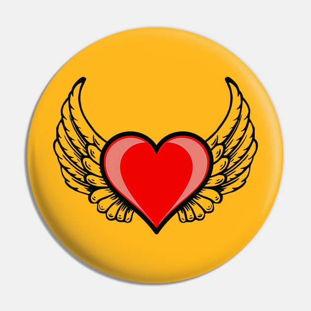 Flying Heart Pin by Emart