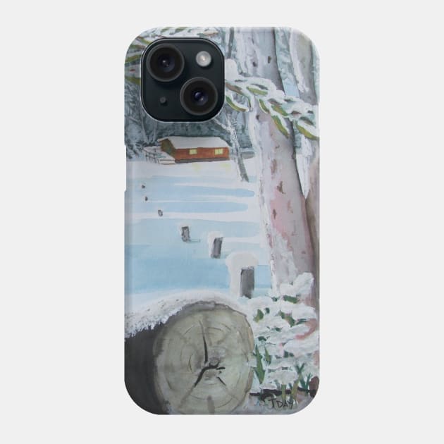 'Snowy Mountains Memories'winter Phone Case by Jaana Day