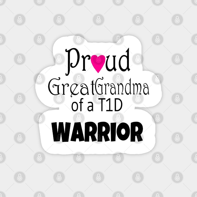 Proud Great Grandma - Black Text - Pink Heart Magnet by CatGirl101