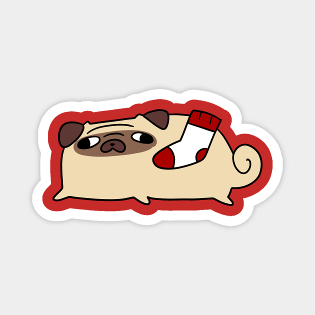 Sock Pug Magnet by saradaboru