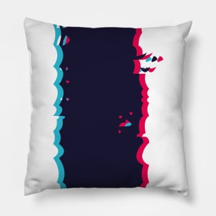 Glitch letter I, distorted letter I Pillow