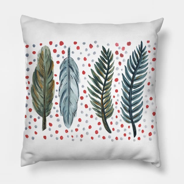 Feathers #2 Pillow by SWON Design