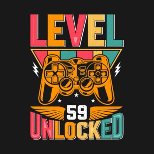 Level 59 Unlocked Awesome Since 1964 Funny Gamer Birthday T-Shirt