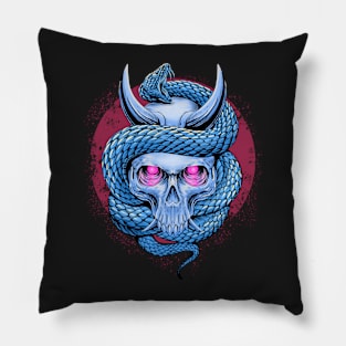 the skull and snake Pillow