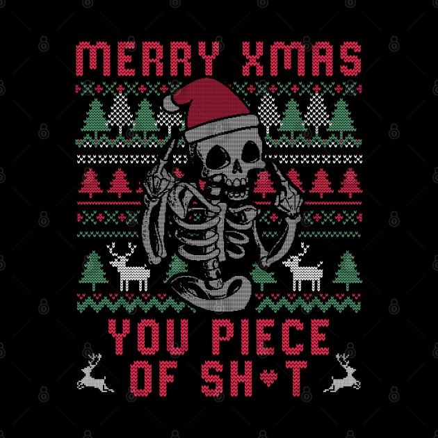 Christmas Skull Funny Ugly Sweater by eduely