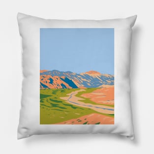 Quebrada de las Conchas or Quebrada de Cafayate in Argentina WPA Art Deco Poster Pillow