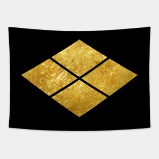 Takeda kamon Japanese samurai clan in faux gold Tapestry