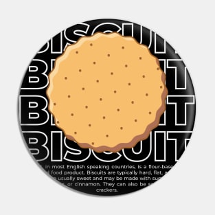 Biscuit with white text Pin